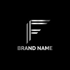 Stylish and Elegant Silver F Monoline Logo