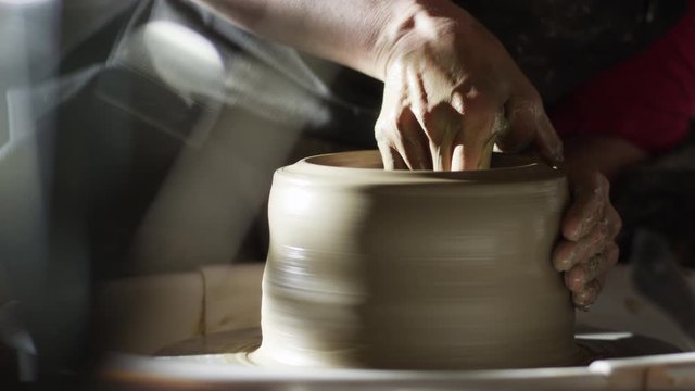 stock video footage potter, ceramist, thrower