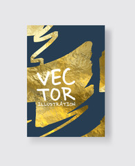 Vector Blue and Gold Design Templates for Brochures.