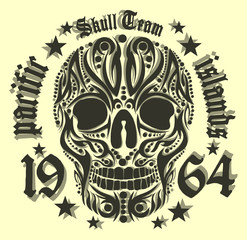 Tattoo tribal ethnic skull graphic design vector art