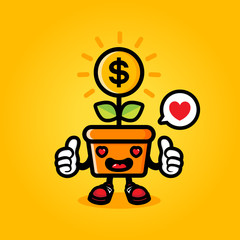 Money flower plant vector design