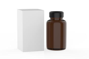 3D rendering Mock up jar with box for Packaging template on white background. 3d illustration