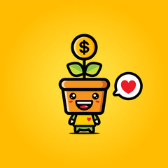 Money flower plant vector design