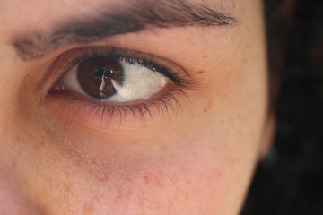 close up of female eye