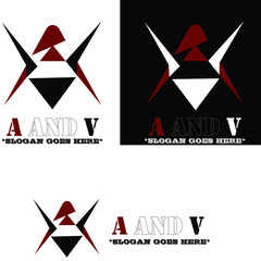 A and V Minimalist Modern Logo Template Vector