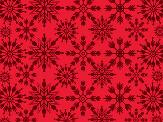 Christmas seamless pattern with snowflakes. Vector holiday texture