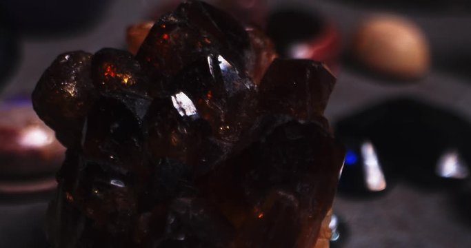 Nice light reflection of a beautiful and wild gemstone in extreme close up.