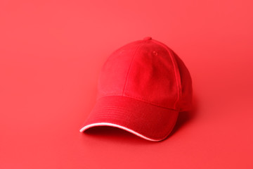 Blank cap on color background