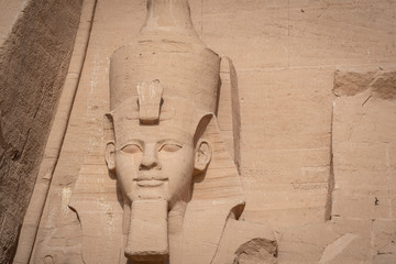 Stone statue of Ramesses II in Abu Simbel temple, Egypt