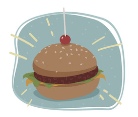 Colorful vector illustration of burger.