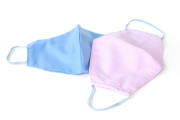 Fabric mask used for wearing protects against the Novel Coronavirus 2019 (Covid-19) isolated on white background.