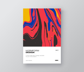 Postmodern Vector Poster Mockup With Liquid Ornament
