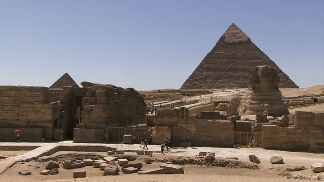 Pyramids of Egypt Giza blue sky sunny day