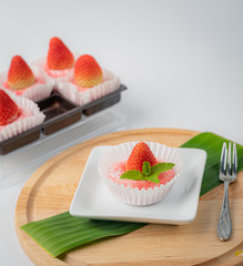 cake with strawberries Japanese food desert with strawberry
