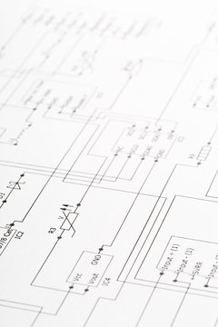 Close up of PCB wiring diagram circuit