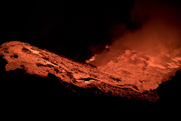 Copper smelting at a metallurgical plant