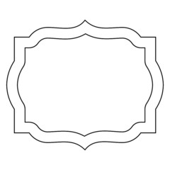 Simple line frame border isolated on white background