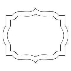 Simple line frame border isolated on white background