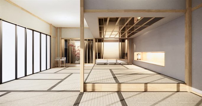 mock up, Japanese empty room tatami mat Designing the most beautiful. 3D rendering