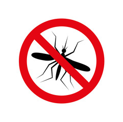 No Mosquito Icon red round circle warning sign