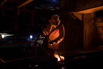 Fototapeta premium Copper smelting at a metallurgical plant