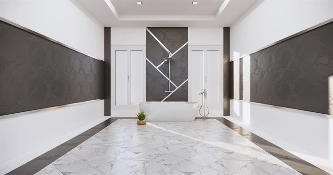 Zen design Bath room tiles wall and floor - japanese style. 3D rendering