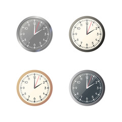 clock vector illustration. watches and time. four color options. isolated on white background
