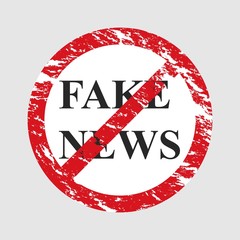 Obraz premium Color red stamp and slogan Fake News.