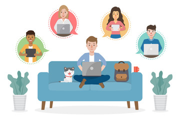 Work from home concept.