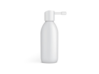 white plastic bottle for ear spray isolated on white background mock up template 