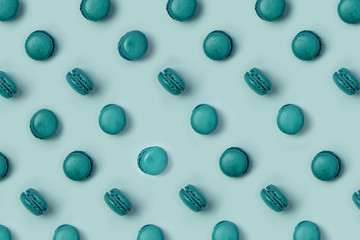 Green bright Macaroons pattern color matching objects and background
