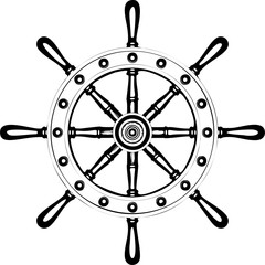 Boat steering wheel vector illustration