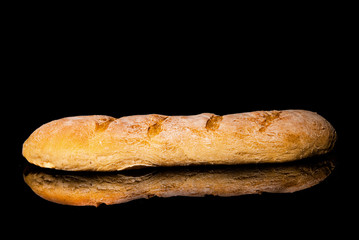 loaf on a black background