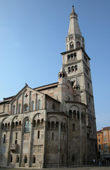 Fototapeta na wymiar The cathedral of Modena with Ghirlandina bell tower. Italy 