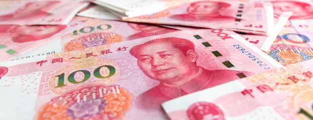 Chinese yuan as abstract background