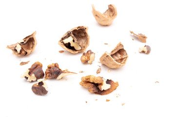 Walnuts isolated on a white background