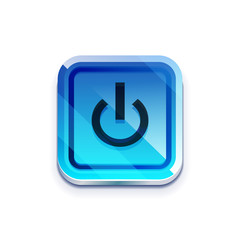 Glossy power web button, vector icon