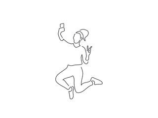 Full length people isolated line drawing, vector illustration design.