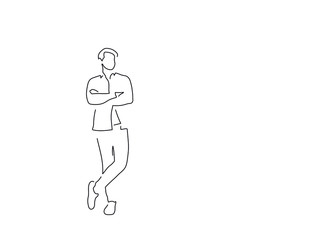 Full length people isolated line drawing, vector illustration design.