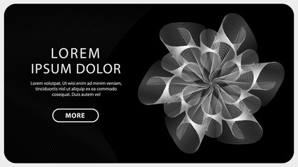 Simple abstract dark monochrome background for web tasks. Vector illustration. Blending flower