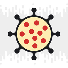 Coronavirus disease 2019 or COVID-19 icon. Simple color version on light gray background