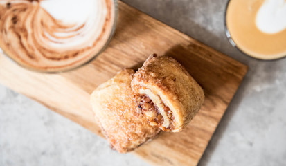 Rugelach biscuits with coffee