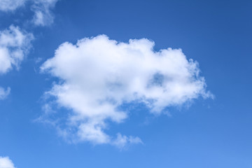 the blue sky with white clouds 