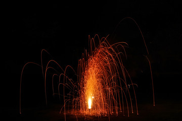 long exposure shot with firework 