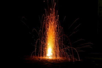 long exposure shot with firework 