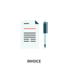 Invoice icon. Payment and billing invoices, business or financial operations sign. Vector illustration in modern flat style.