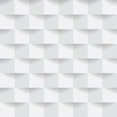 Abstract 3d white geometric background with shadow. Checkerboard texture.