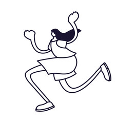 young woman standing, line style icon