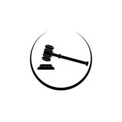 Judge or auction gavel icon isolated on white background