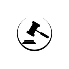 Judge or auction gavel icon isolated on white background